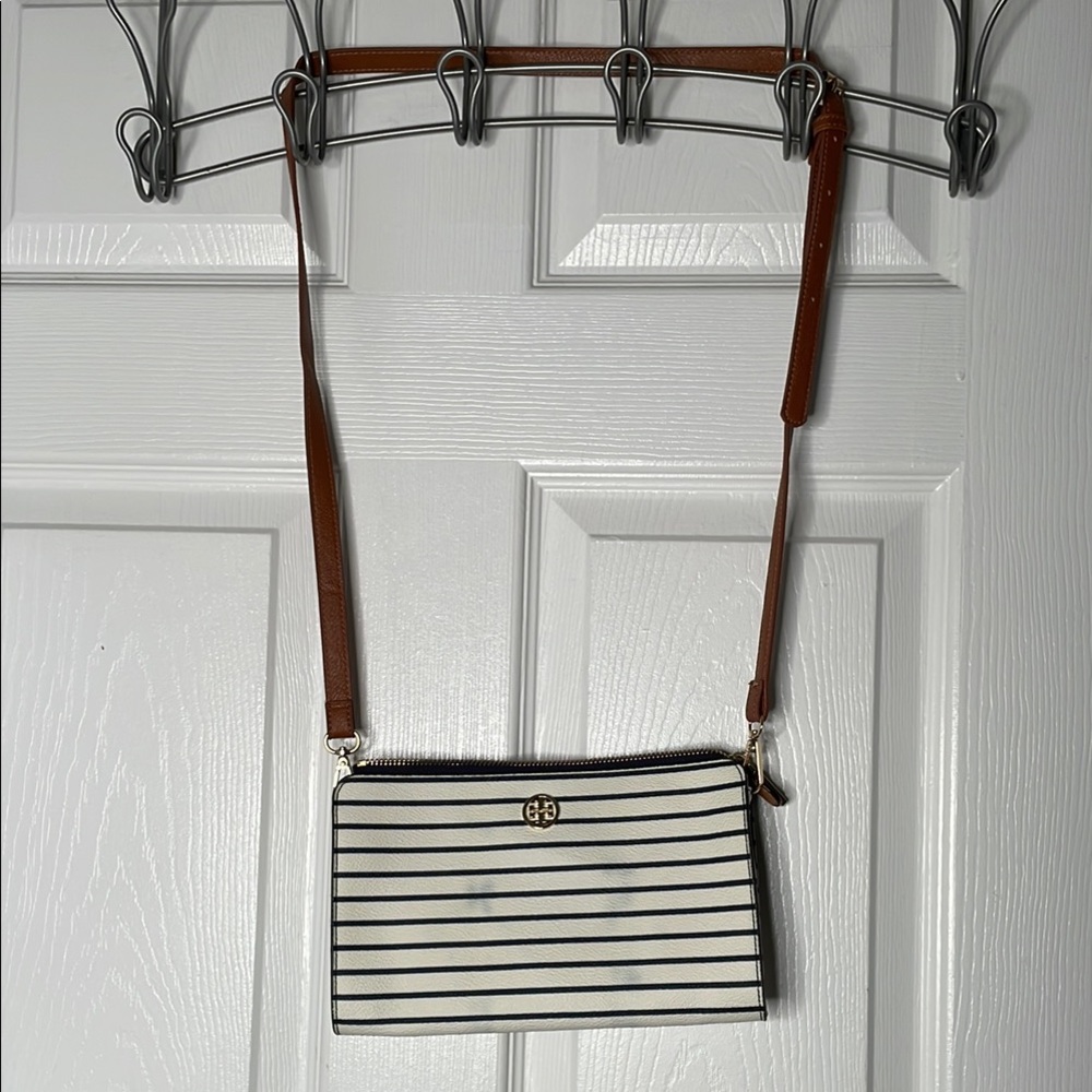Tory Burch Striped leather Crossbody handbag
